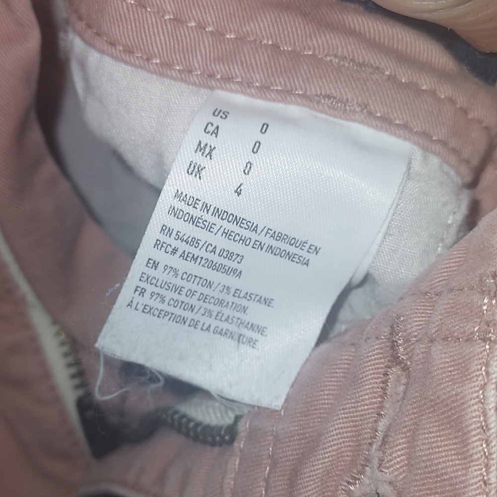 AE Women's Blush Khaki Shorts - Picture 3 of 3